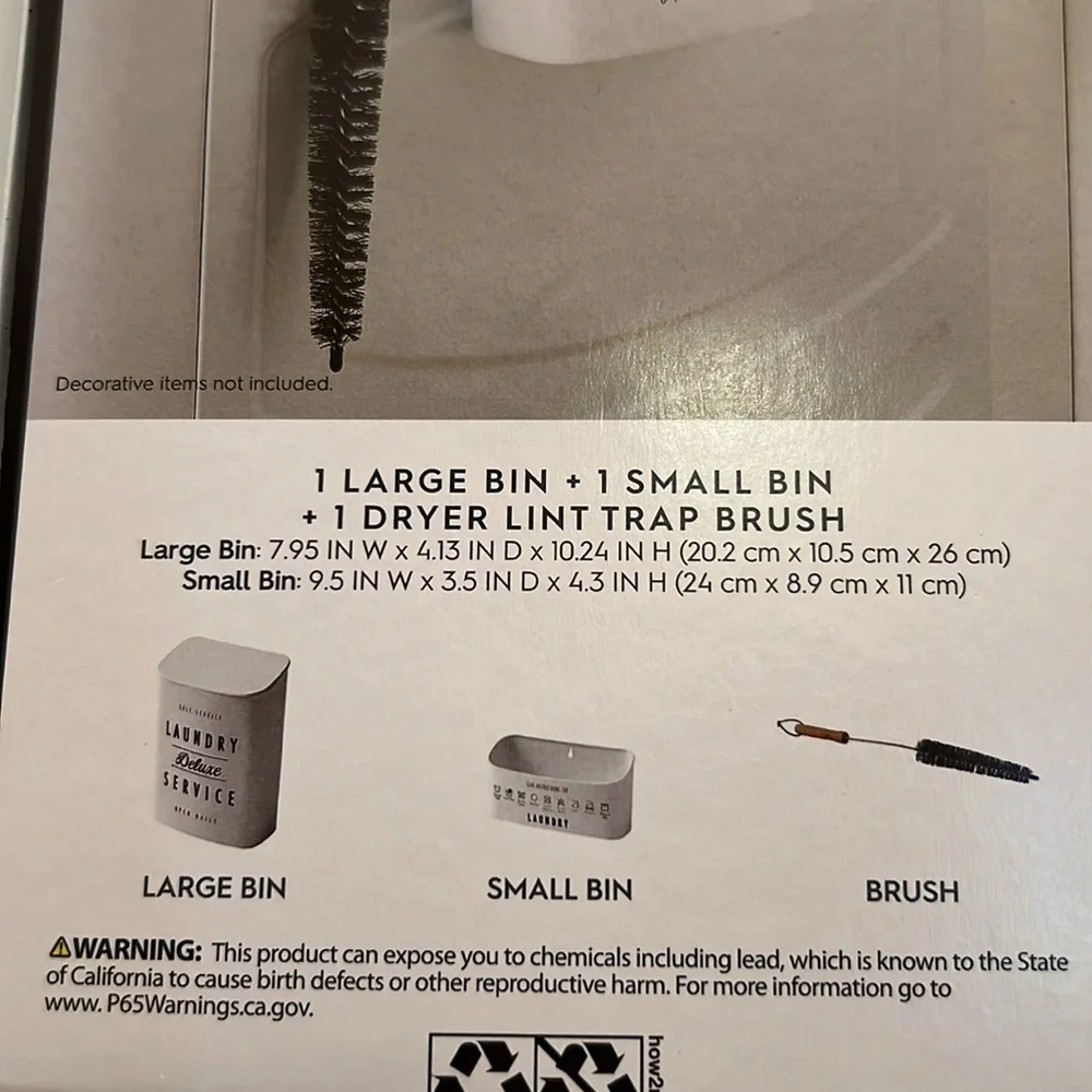 BHG Magnetic Lint Bin Set Large Bin, Small Bin & Dryer Lint Trap Brush NWT - Picture 6 of 6